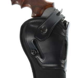 Galco SR46B Switchback  OWB Black Leather Belt Slide Fits Ruger GP100/S&W K Frame Fits 6" Barrel Ambidextrous