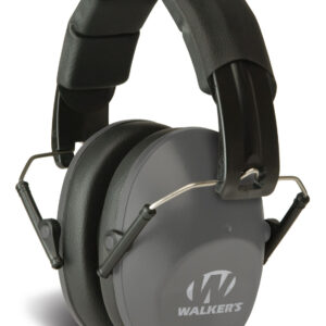 Walker's GWPFPM1GY Pro Low Profile Passive Muff 22 dB Over the Head Gray/Black Polymer
