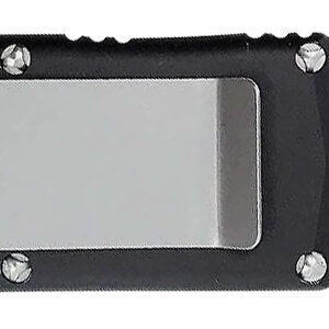 CobraTec Knives BLKOTFMC Money Clip 1.75" OTF Plain D2 Steel Blade/Black Aluminum Handle Includes Pocket Clip
