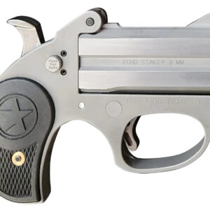 Bond Arms BASRS Stinger  38 Special 2 Shot 3" Rough Matte Stainless Steel Barrel & Frame, Black Rubber Grips