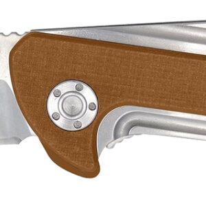 Camillus 19196 Sevens  2.75" Folding Plain Silver AUS-8 Carbonitride Titanium Blade, Desert Tan/SS G10/SS Handle