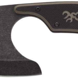 Browning 3220323B Cutoff Boxed 2.50" Fixed Skinner Plain Black Black Oxide Stonewashed 9Cr14MoV SS Blade, Black/Tan G10 Handle
