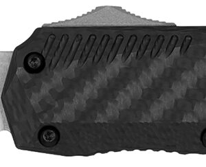 Kershaw 9000CF Livewire 3.35" OTF Dagger, Plain Black PVD CPM MagnaCut Steel Blade, Black Anodized Aluminum Handle