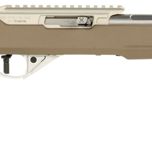 True Precision Inc TP1022FDE3SS TP/22 22 LR 16" Match Grade Barrel, Clear Coat Silver Anodized Aluminum Receiver w/Picatinny Rail, M-LOK Forend, Flat Dark Earth Magpul Hunter X-22 Polymer Stock