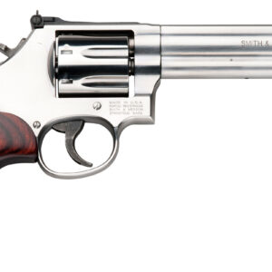 Smith & Wesson 150712 Model 686 Plus Deluxe 357 Mag or 38 S&W Spl +P Stainless Steel 6" Barrel, 7rd Cylinder, Satin Stainless Steel L-Frame, Textured Wood Grip, Internal Lock