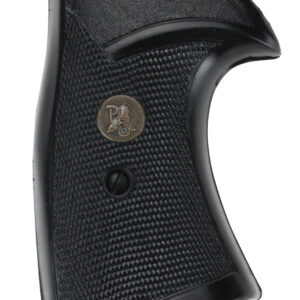 Pachmayr 03267 Presentation Grip Checkered Black Rubber for S&W K/L Frame with Square Butt
