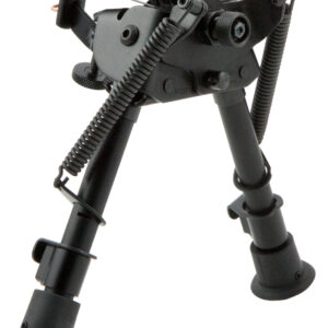 Harris Bipods BRM1A2 Non-Swivel BR Swivel Stud, 6-9", Black Steel/Aluminum, Notched Legs, Rubber Feet