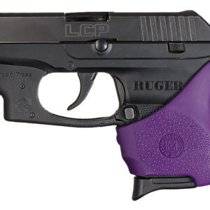 Hogue 18116 HandAll Hybrid Grip Sleeve made of Rubber with Textured Purple Finish for Ruger LCP with Crimson Trace