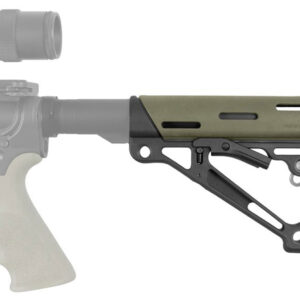 Hogue 15240 OverMolded Collapsible Buttstock OD Green OverMolded Rubber Black Synthetic AR-15, M16, M4
