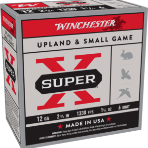WINCHESTER SUPER X HIGH BRASS 12GA 23/4 #6 1-1/4OZ 25RD BX 250RD CASE